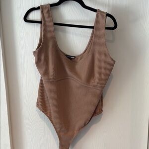 Fashion Nova Tan Ribbed Top